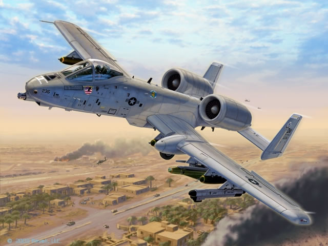 "A-10 Warthog Over Baghdad" - Stu Shepherd - Aviation Art